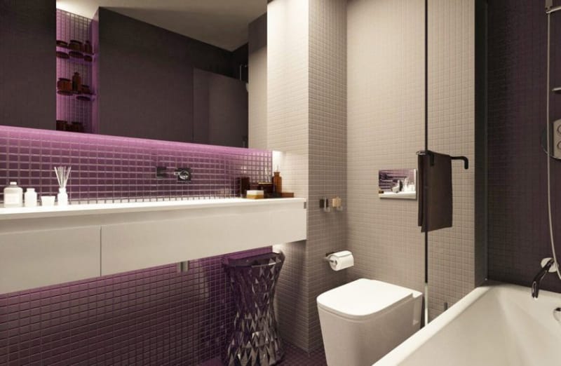 Зеркала для ванной комнаты в фиолетовых тонах