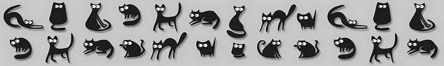 Скинали забавные черные кошки на сером фоне 010